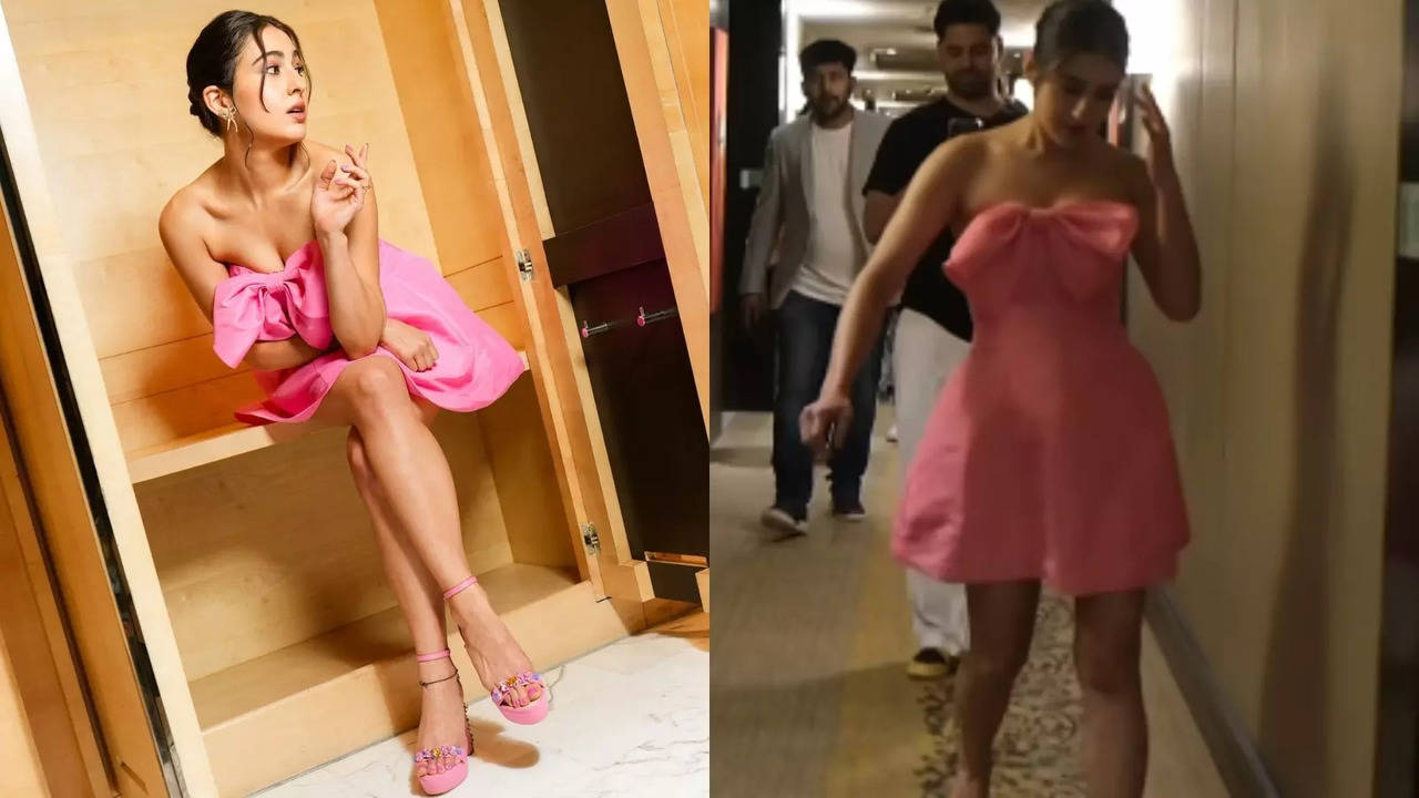 Sara Ali Khan Redefines Barbie Vibes, Forgets Wearing Heels In Goofy BTS