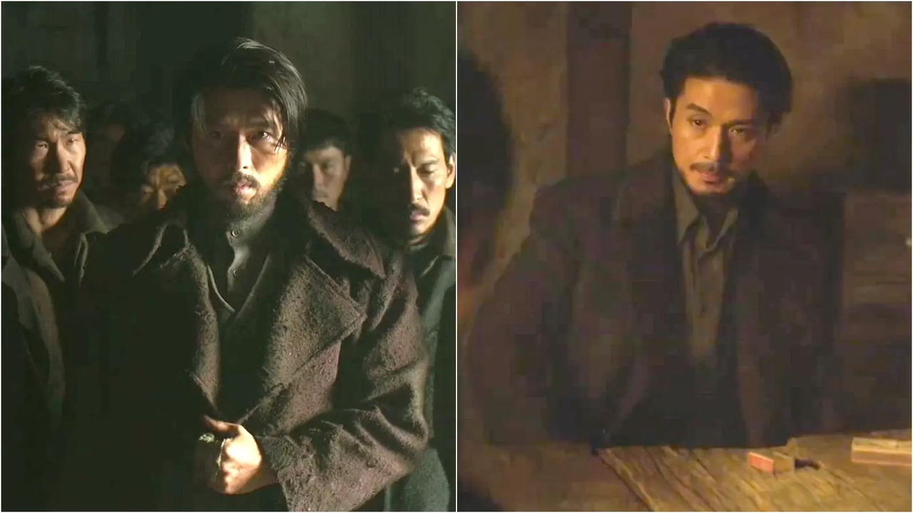 Hyun Bin and Lee Dong-Wook in stills from Harbin.