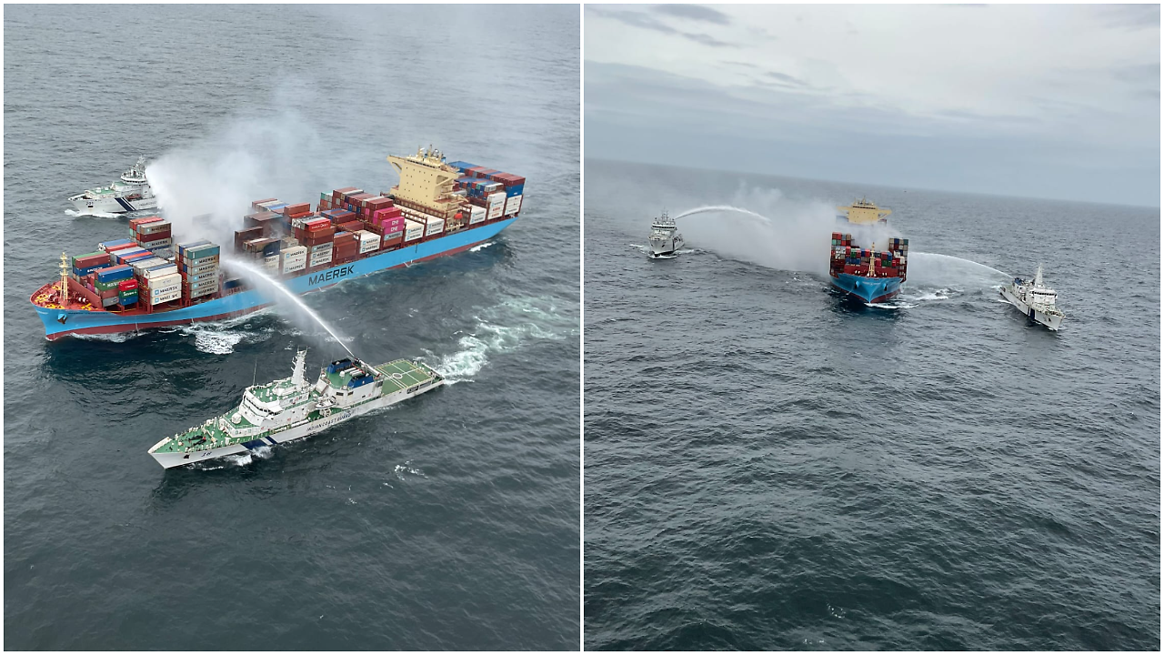 Maersk Frankfurt Fire: Rescue Operation Led By Indian Coast Guard ...