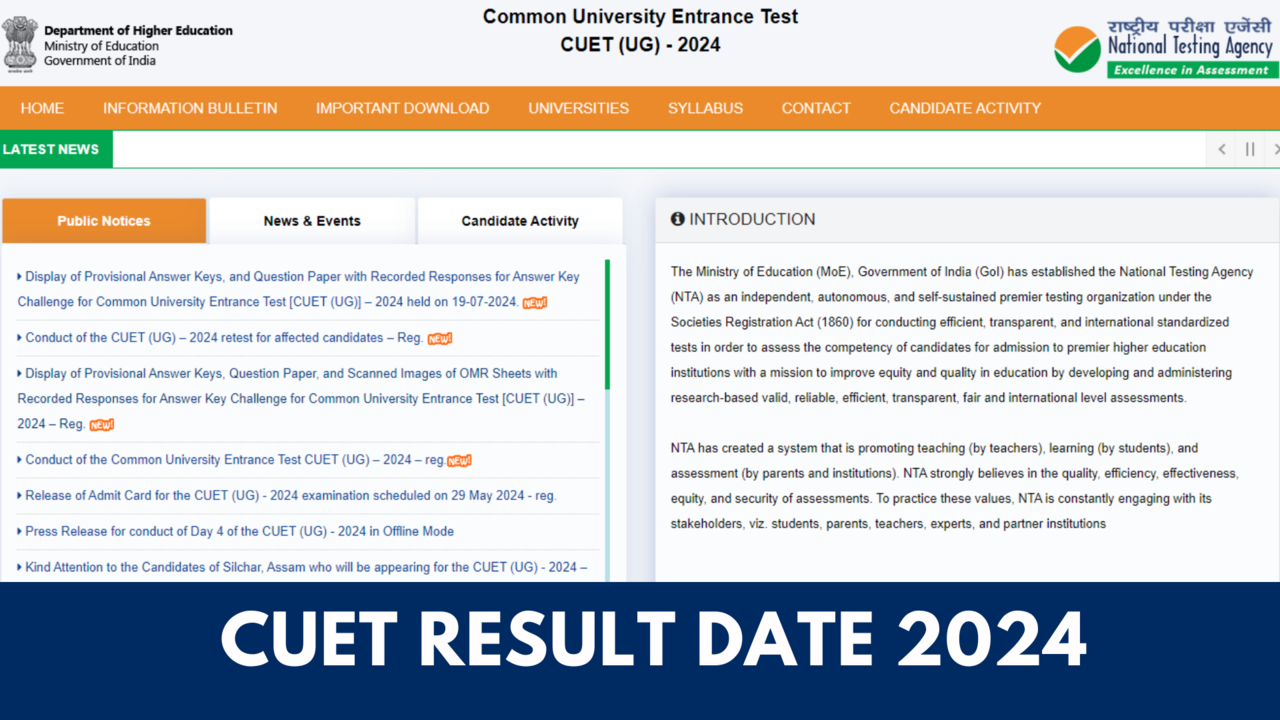 CUET Result Date 2024: NTA Closes Answer Key Objection Window, Result Expected Today