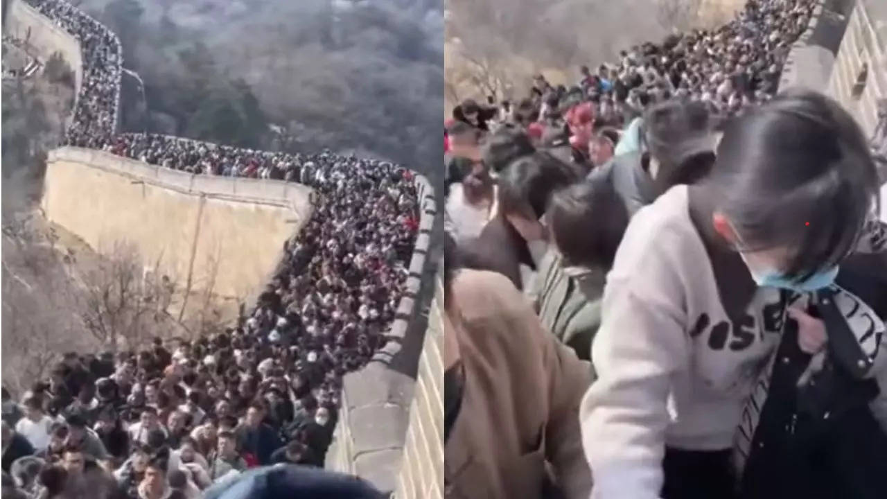 People crowding at The Great Wall of China. Credit: Instagram/serenacrawfordtravel