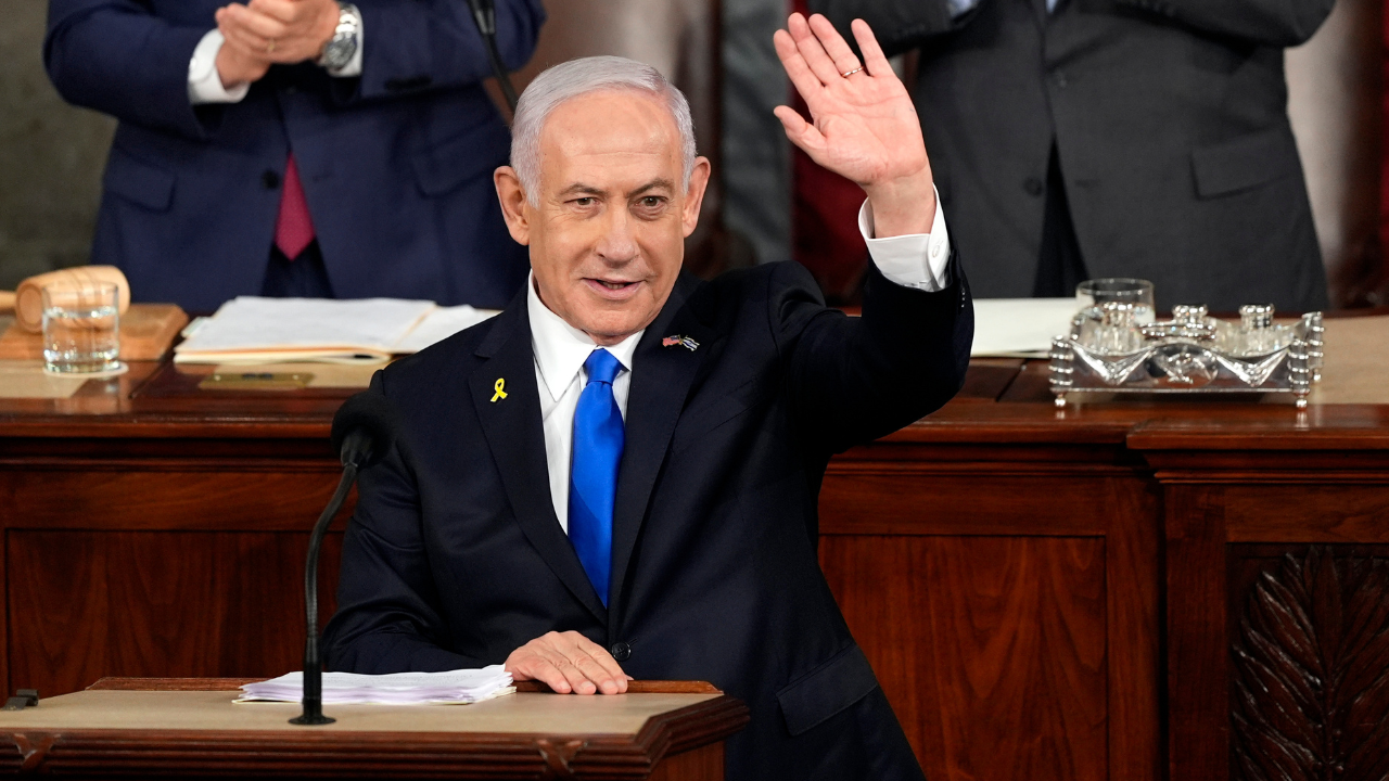 Israel PM Benjamin Netanyahu at the US Capitol