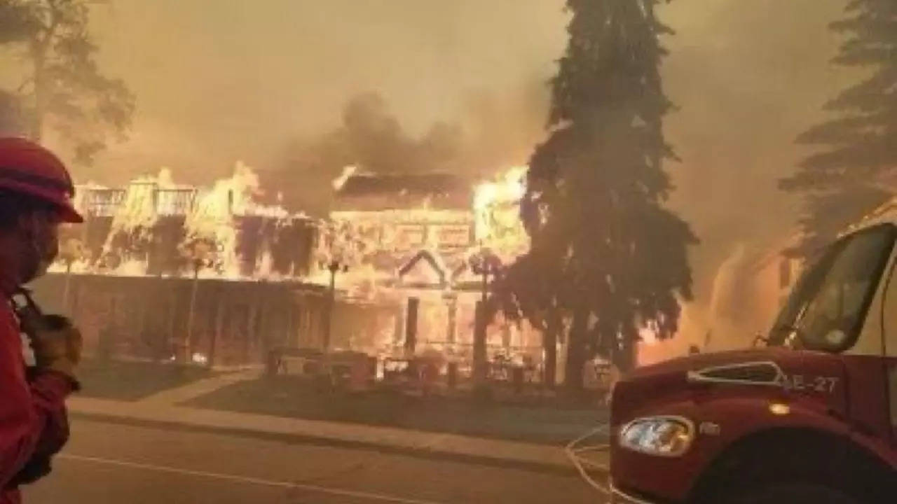 Jasper National Park in Canada is being ravaged by wildfires. Credit: X/Mario Nawfal