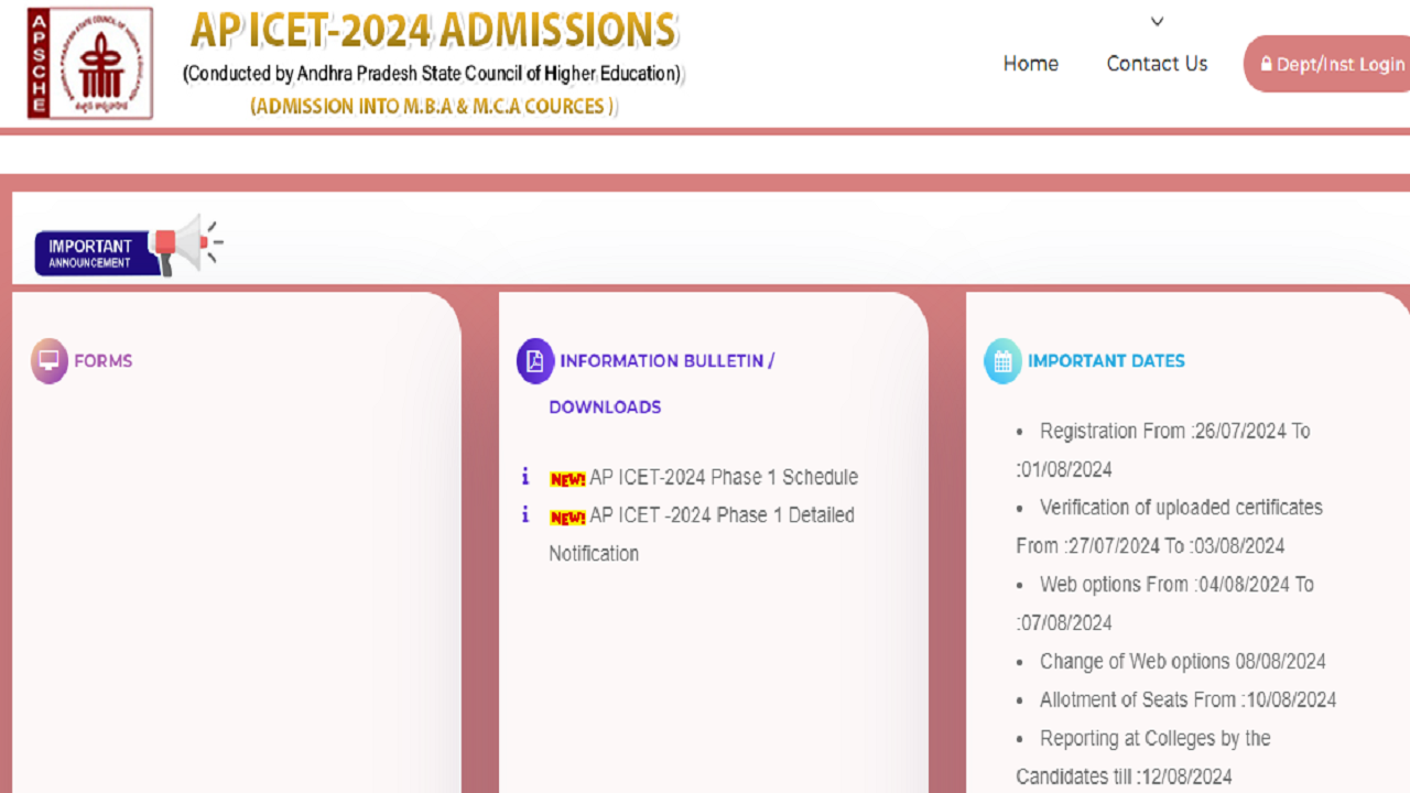 AP ICET 2024 Counselling Registration Begins Today