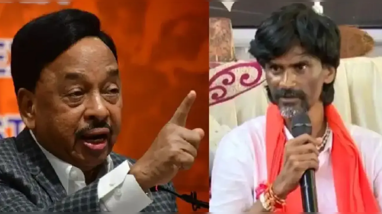 Narayana Rane (L), Manoj Jarange Patil (R)