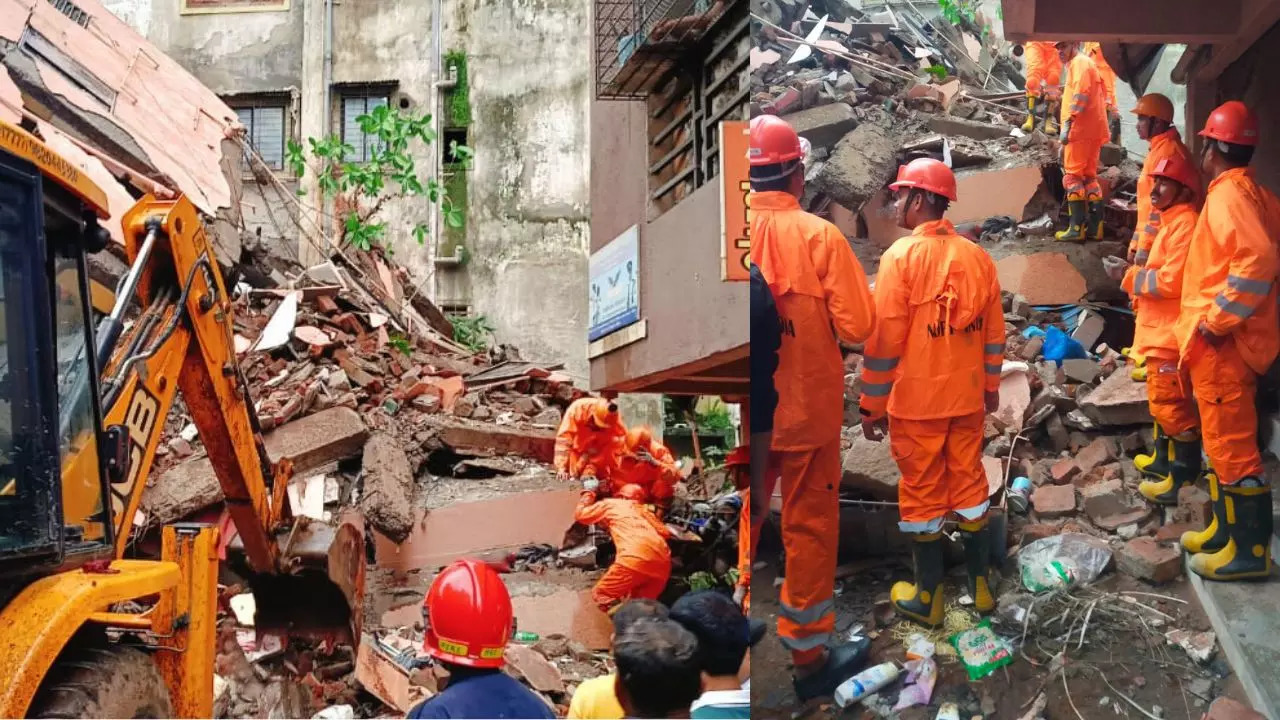 Building Collapses In Navi Mumbai, Rescue Operation Underway