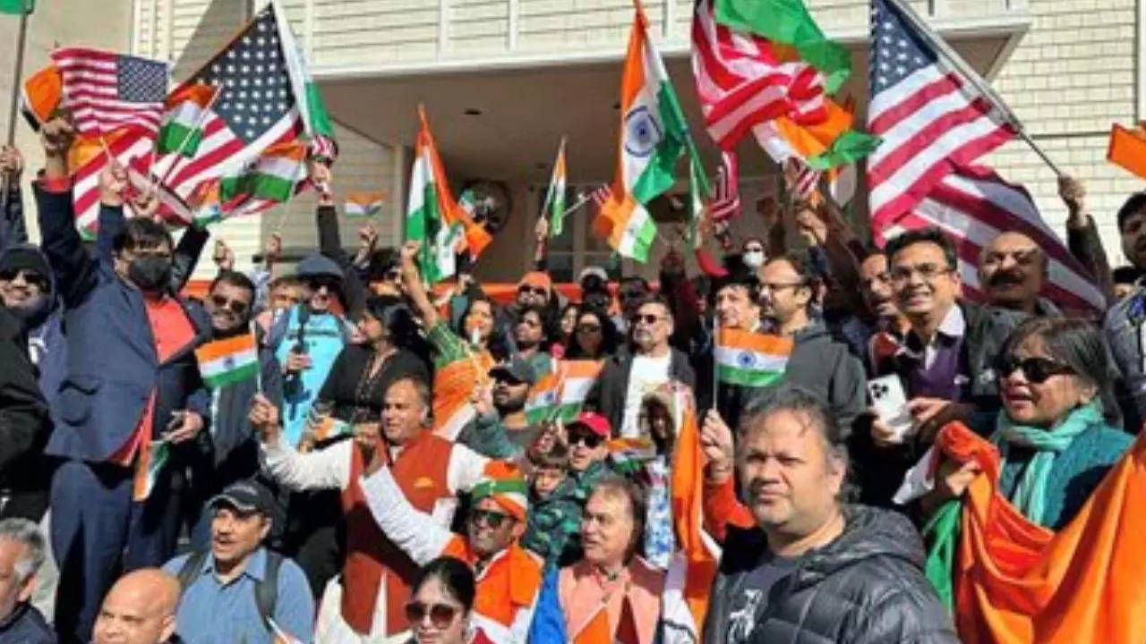 Indian-Americans Gather Outside the Consulate General of India in San Francisco