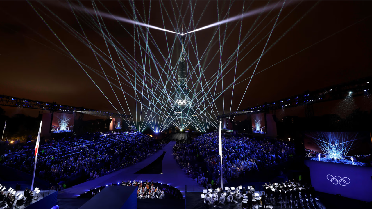 A photo from the opening ceremony of Olympic Games Paris 2024