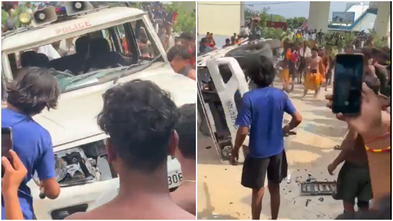 Kanwariya's Vandalise, Overturn 'Government Vehicle'