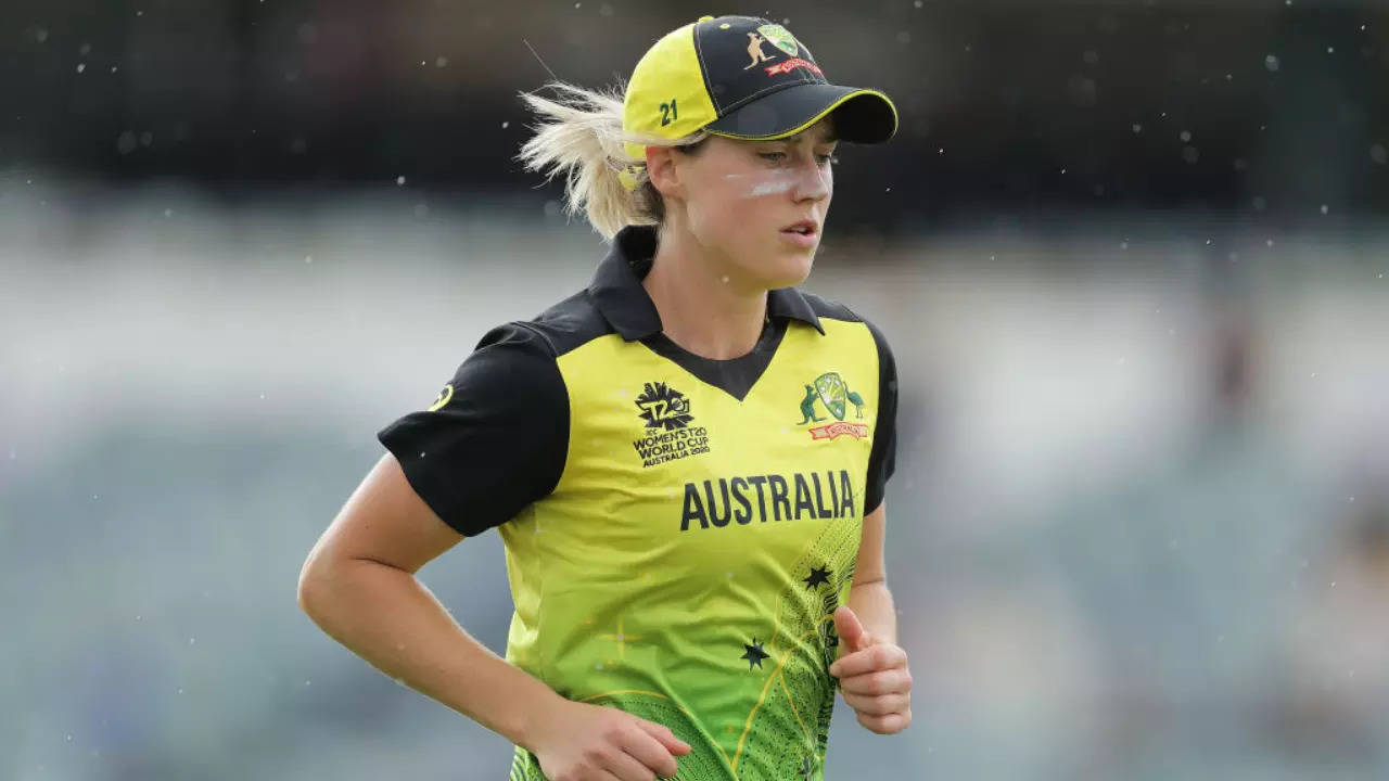 Ellyse Perry during a white ball match for Australia