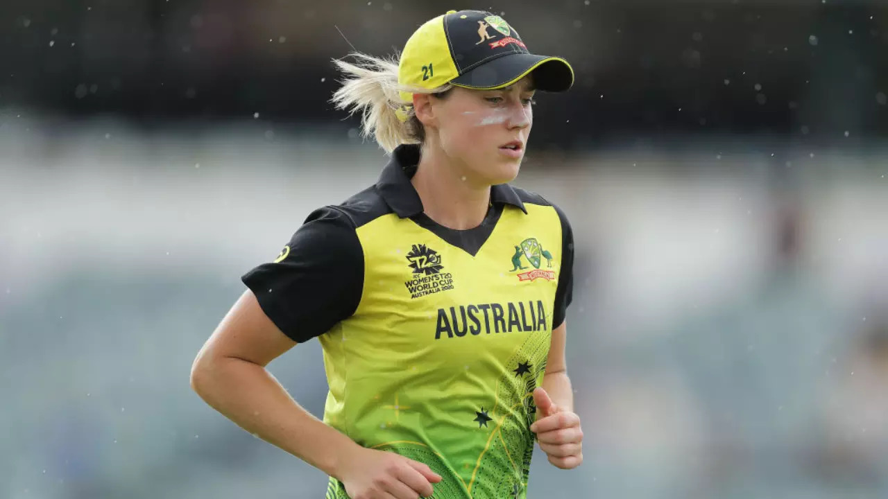 Ellyse Perry during a white ball match for Australia