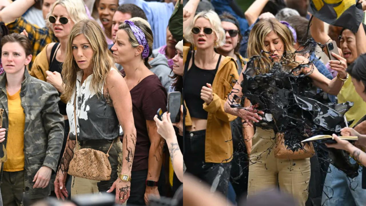 Jennifer Aniston Faces Oil Attack During The Morning Show Season 2 Shoot