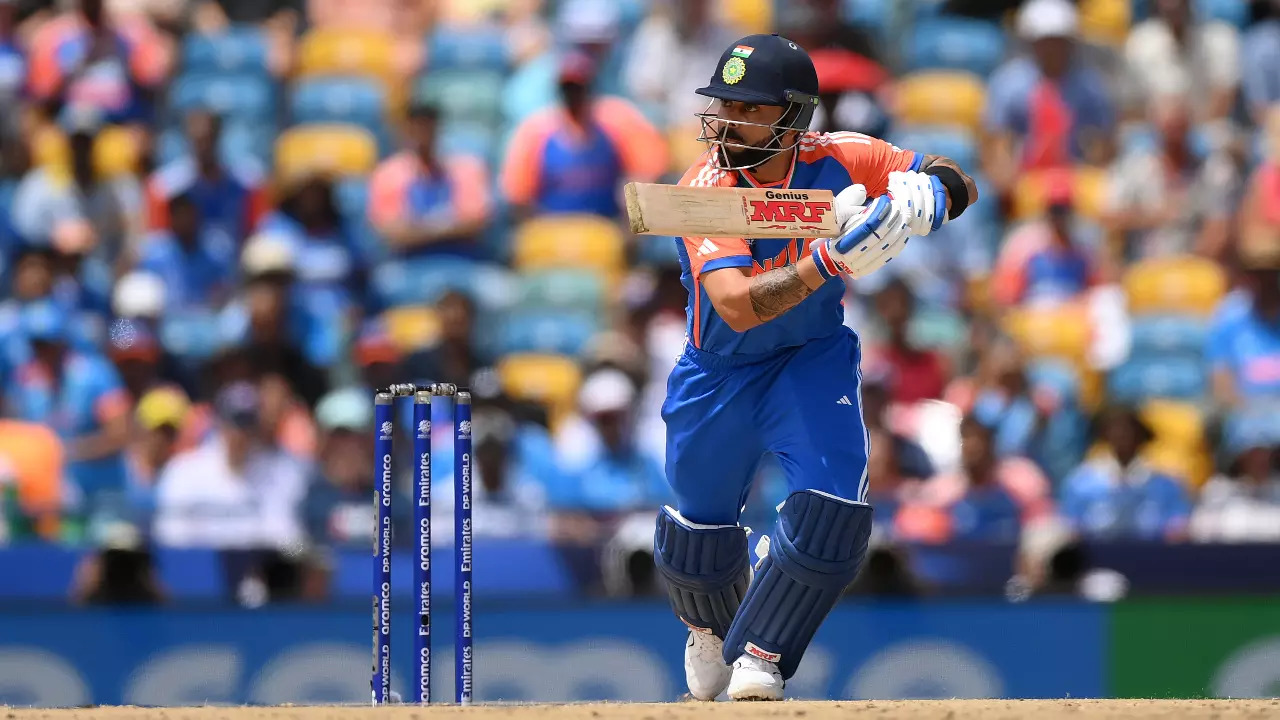 Virat Kohli in action during a white ball match for India