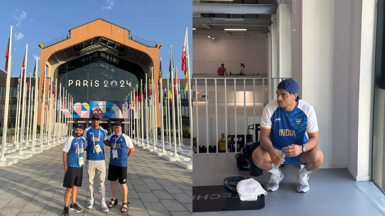 Neeraj Chopra arrives in Paris Olympic village