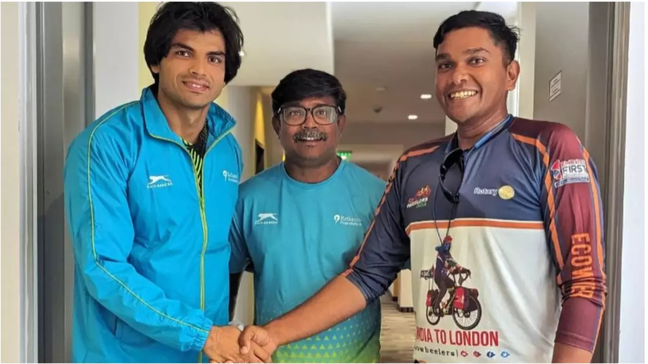 Kerala Cyclist Covers 22,000 KM From Calicut To Watch Neeraj Chopra In Paris Olympics