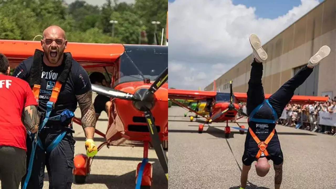 Matteo Pavone also tried pulling four planes but only his three-aircraft record was valid. | GWR