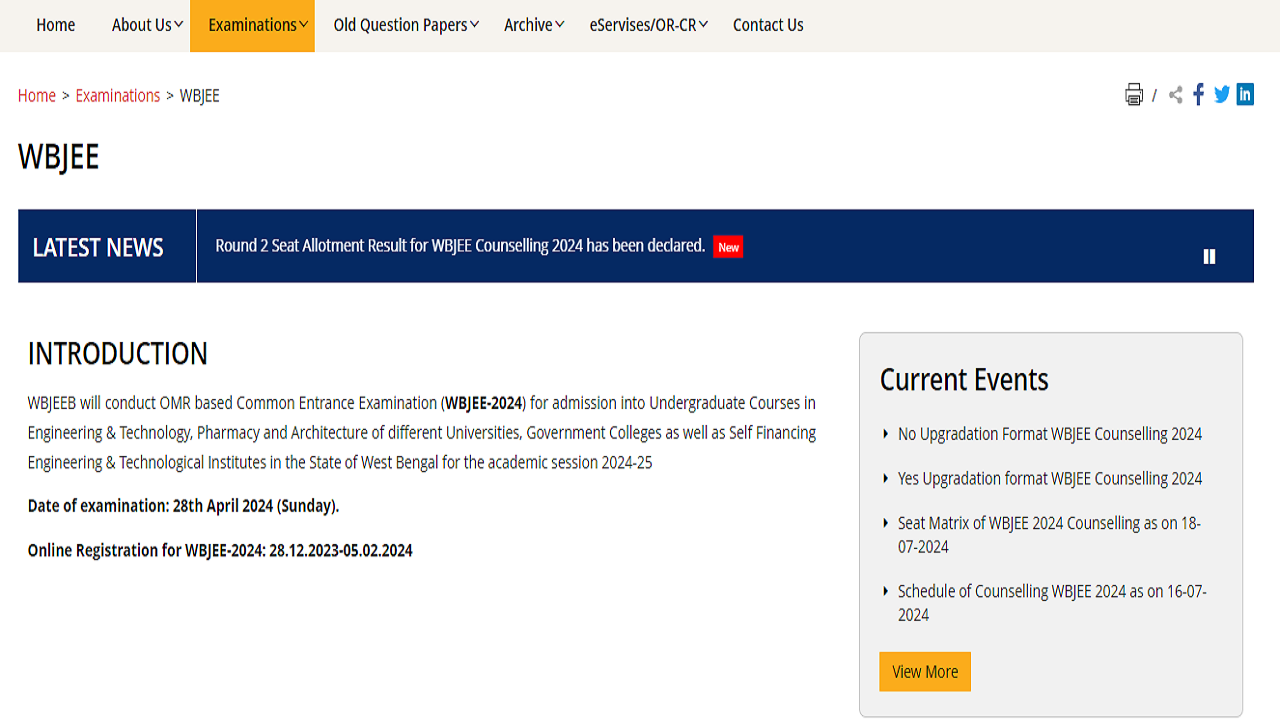 WBJEE Counselling 2024 Round 2 Result Releasing Today