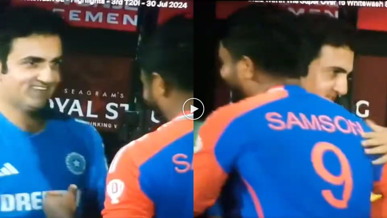 Gautam Gambhir Hugs Sanju Samson