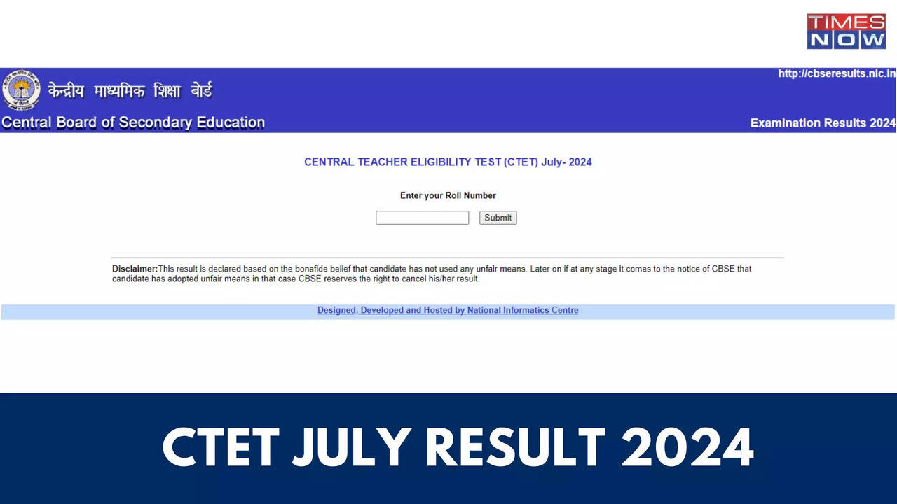 CTET Result 2024: CBSE CTET July Result Released on ctet.nic.in, Direct Link