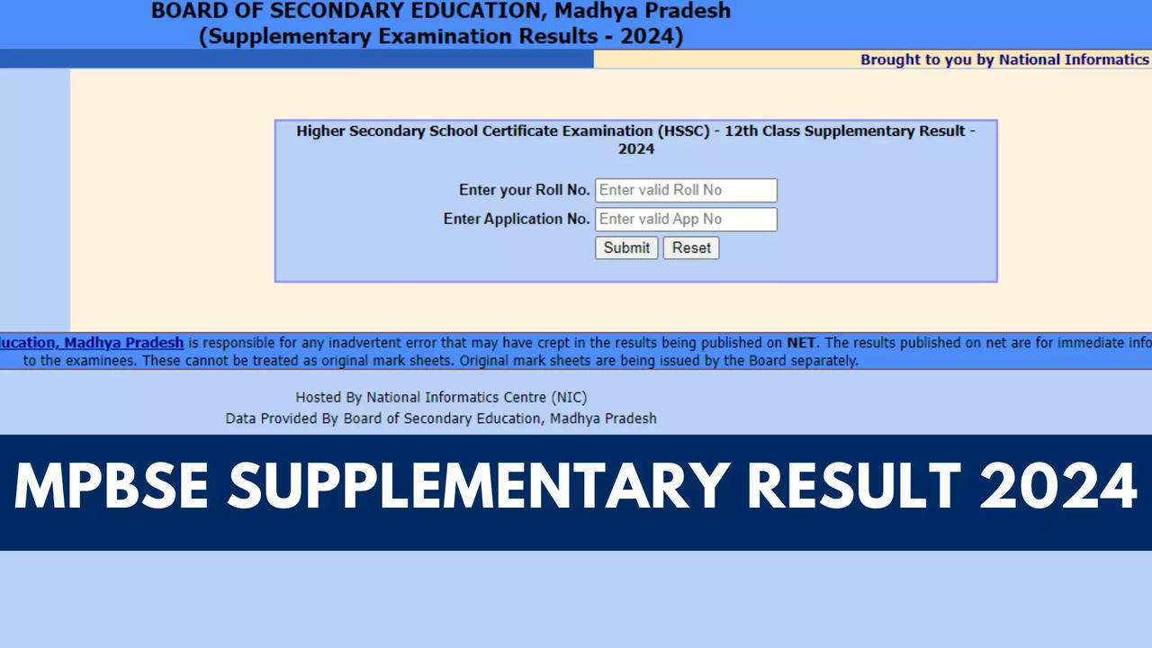 MP Board Supplementary Result 2024: MPBSE 10th 12th Supply Result Released at mpresults.nic.in