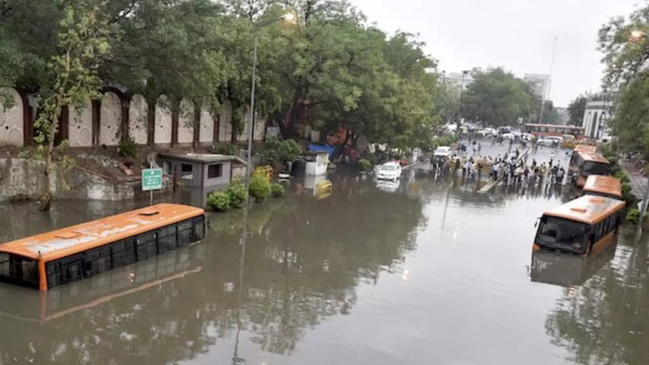 Delhi Rains: Images Show Roads Flooded.