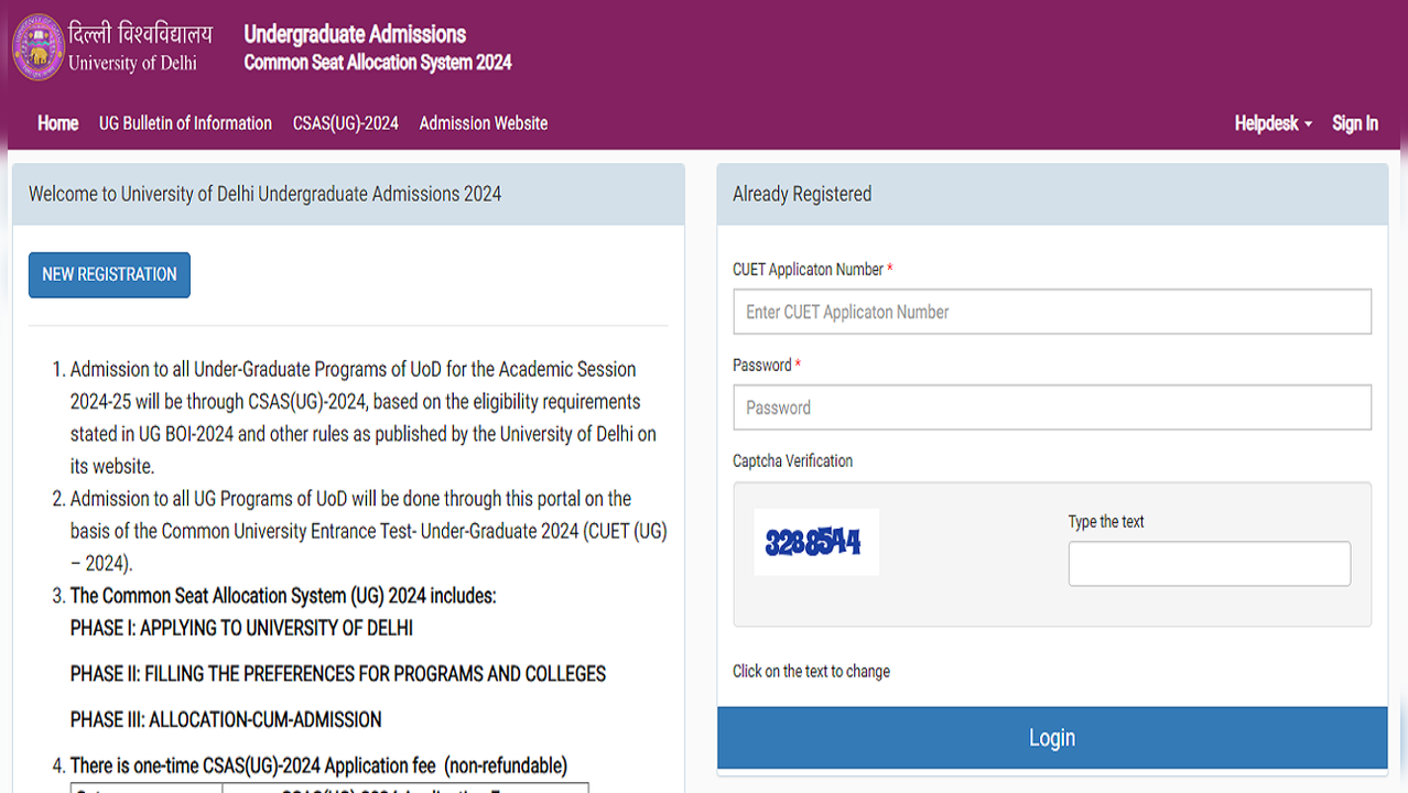 DU CSAS Portal 2024 Phase 2 Registration Begins on du.ac.in, Check