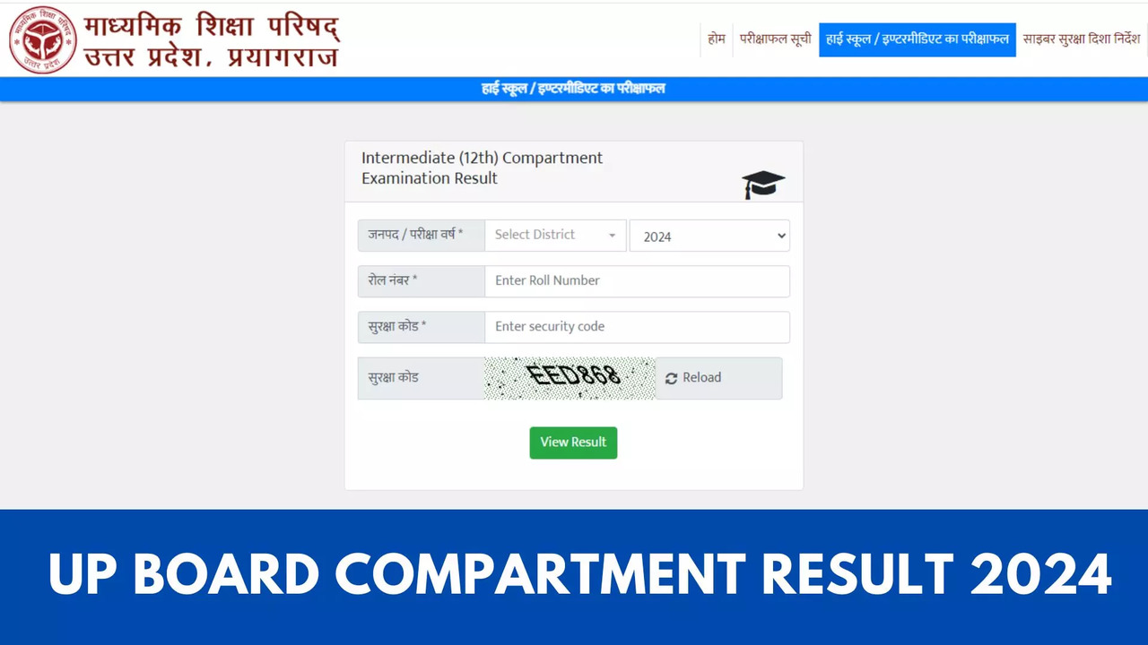 UP Board 10th, 12th Compartment Result 2024 OUT at upmsp.edu.in, Direct Link