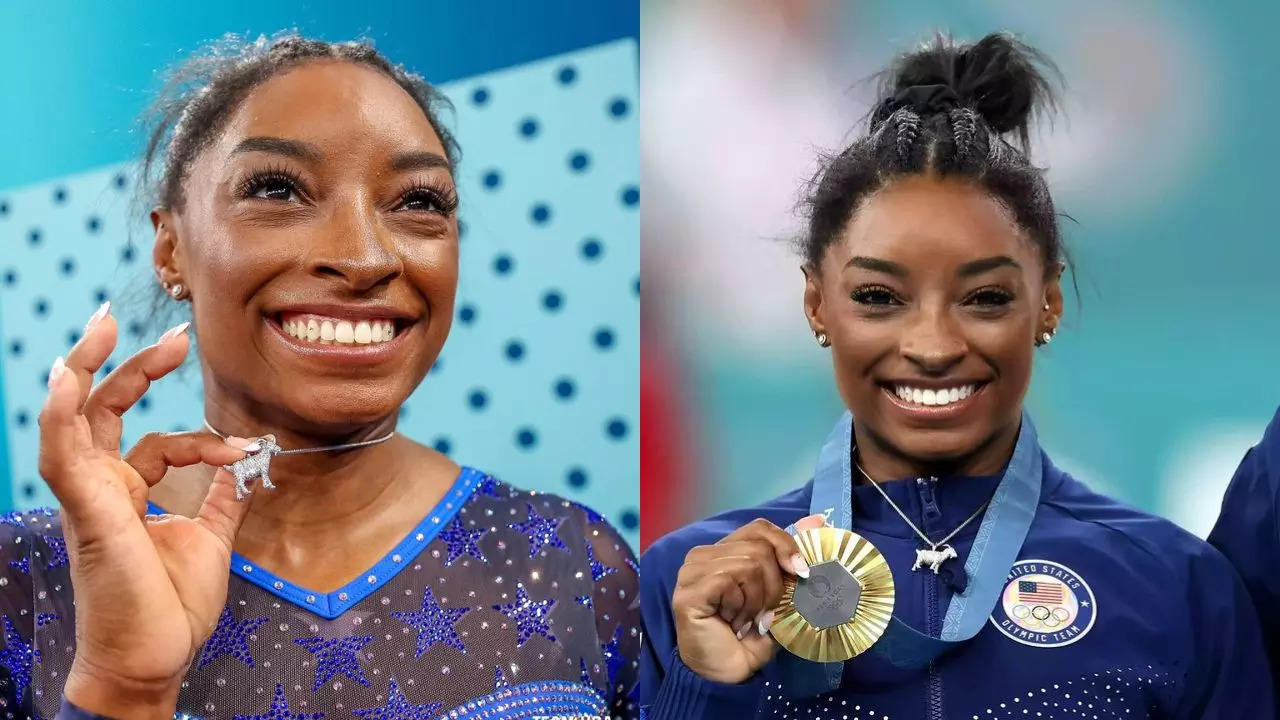 Simone Biles' Goat Pendant With 546 Diamonds Goes Viral