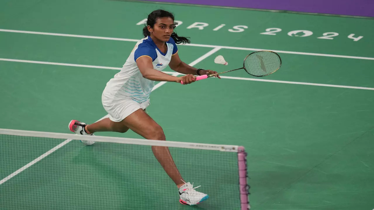 PV Sindhu in action