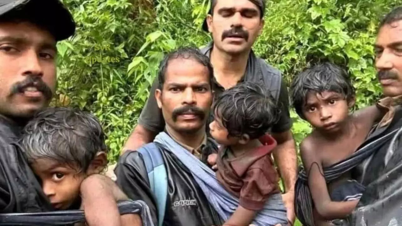 A four-member team led by Kalpetta range forest officer K Hashis rescued the tribal family