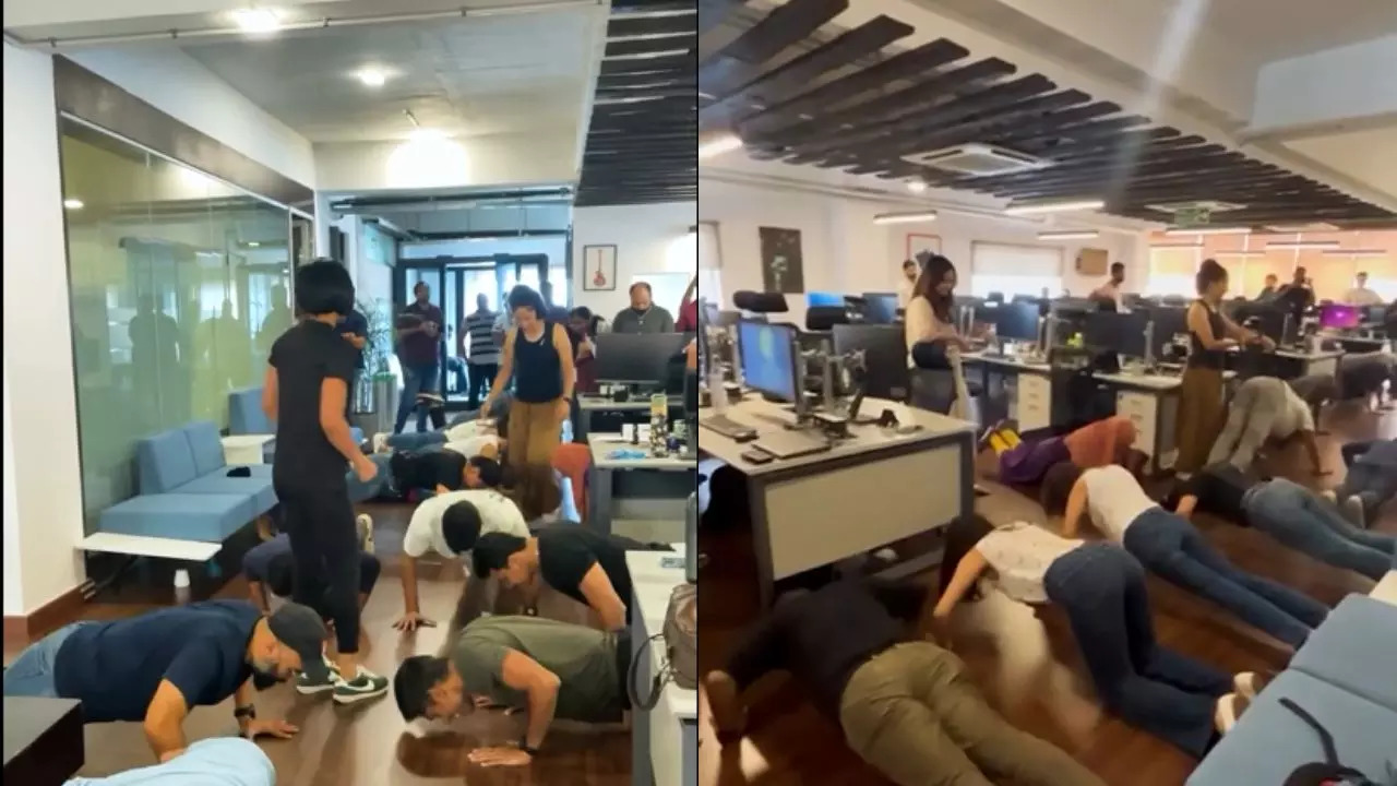 Nithin Kamath Takes Part In Push-Up Challenge With Zerodha Employees; Makes A Solid Case For Leaders To Motivate Their Team To Stay Fit