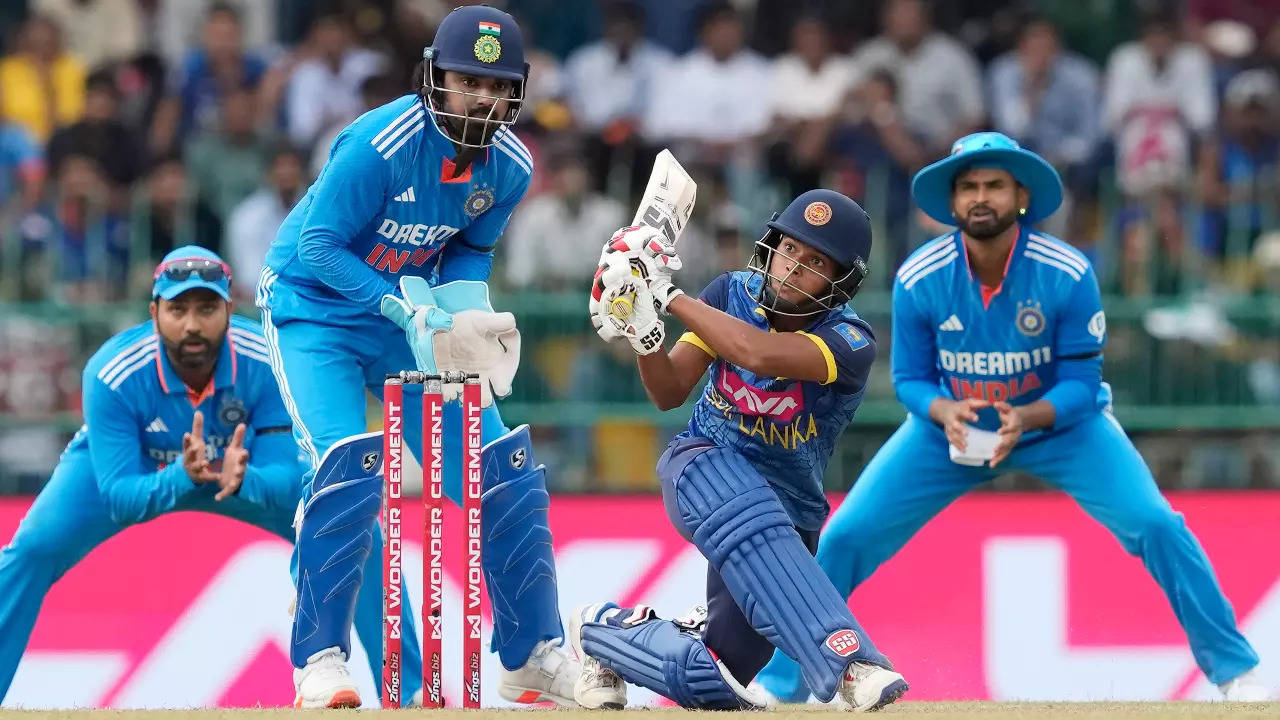 Sri Lanka all-rounder Dunith Wellalage in action during an ODI match