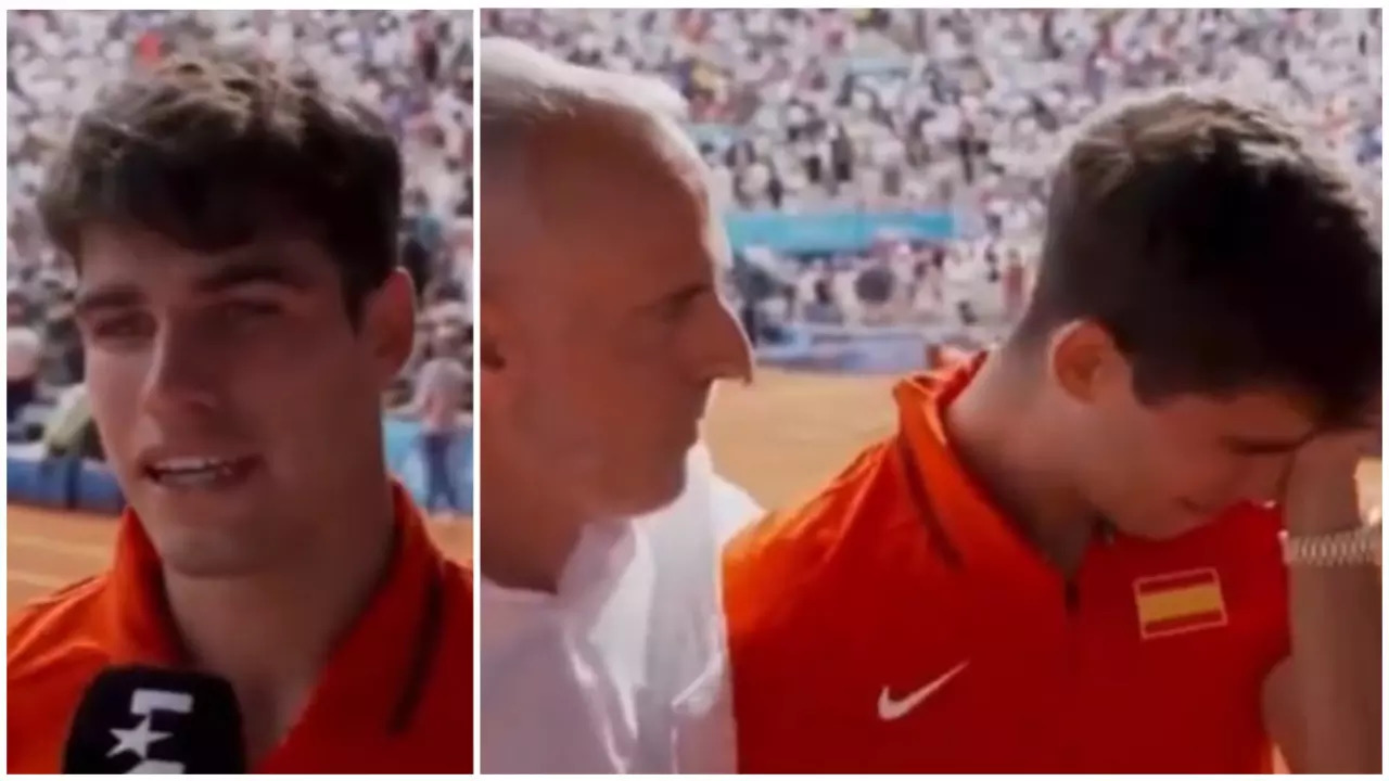 Carlos Alcaraz BREAKS Down In Tears After Losing To Novak Djokovic In Paris Olympics Gold Medal Match : WATCH