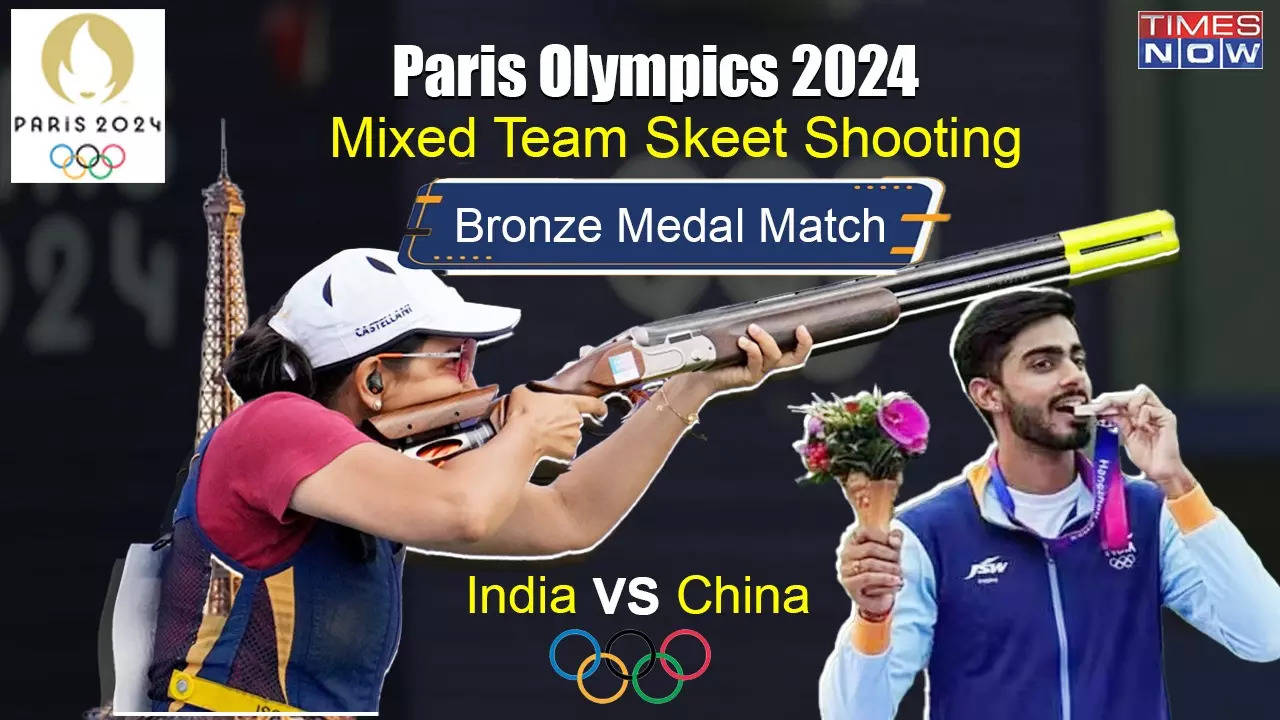 Paris Olympics India Skeet Mixed Team Shooting Highlights China Defeat India To Take Bronze In Mixed Team Skeet Shooting