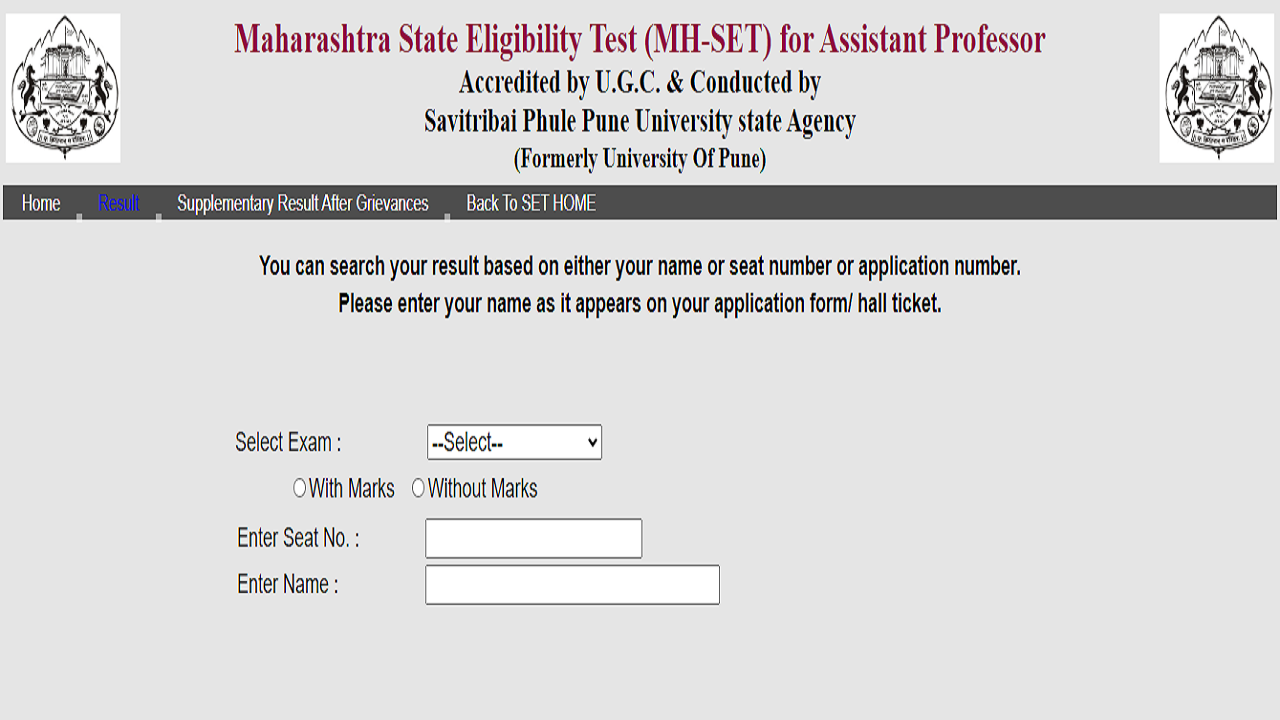 MH SET 2024 Result Released on mhtexam.unipune.ac.in