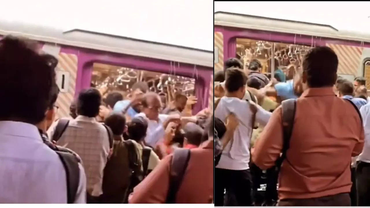 Mumbai Local Train: Screengrab from the viral video.