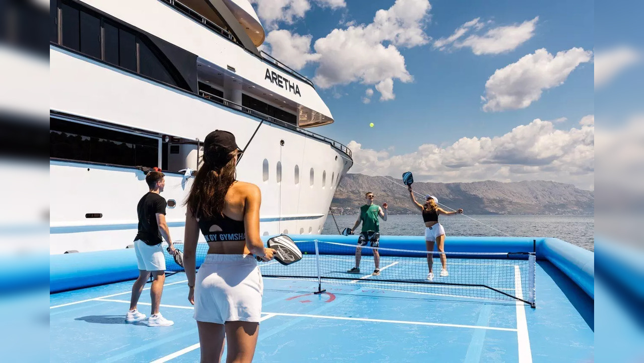 Luxury Yacht With Floating Pickleball Court Premiers On The Sea; Check Pics