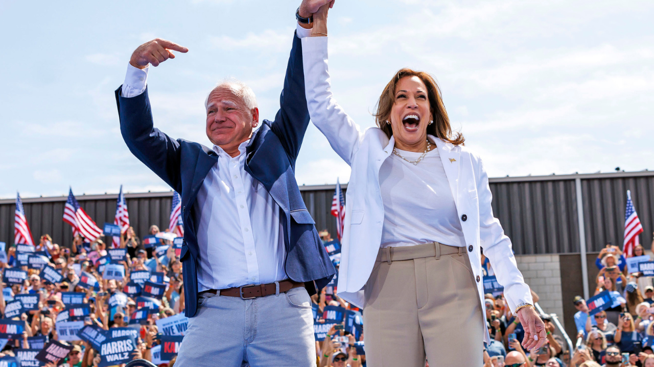 Tim Walz and Kamala Harris