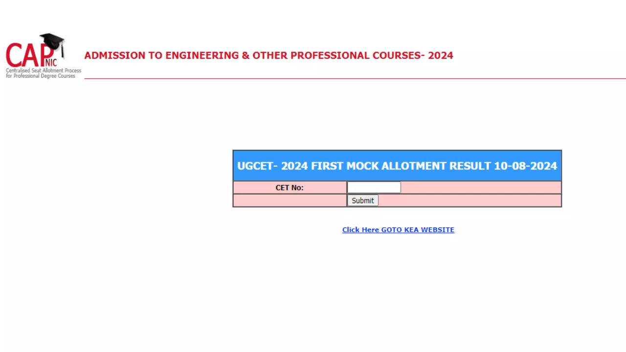 KCET Mock Allotment Result 2024 For Round 1 Out at cetonline.karnataka.gov.in, Direct Link