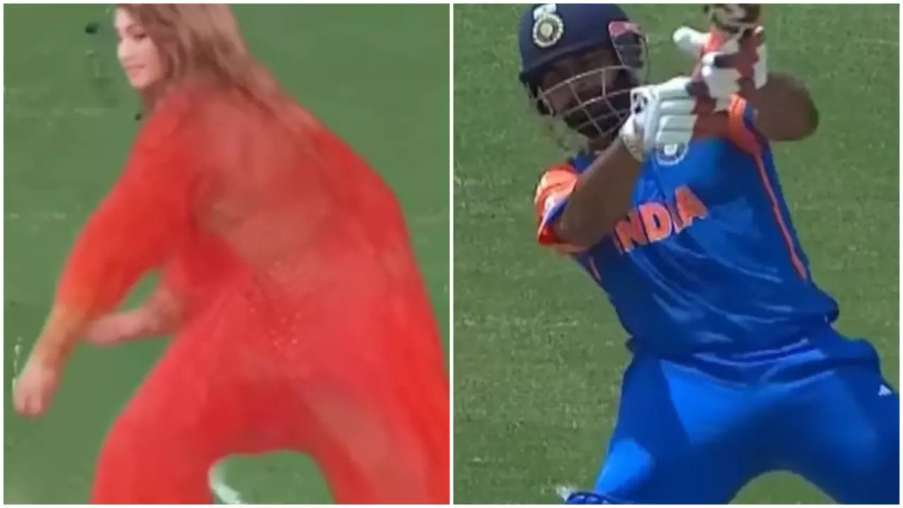 Actress Urvashi Rautela Shares Edited Reel Of Herself In Rishabh Pant's Six-Hitting Clip : WATCH Viral Video