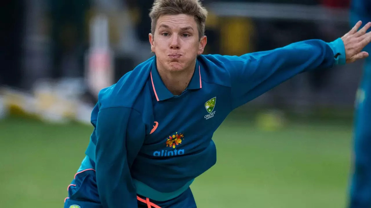 Australia spinner Adam Zampa during a net session