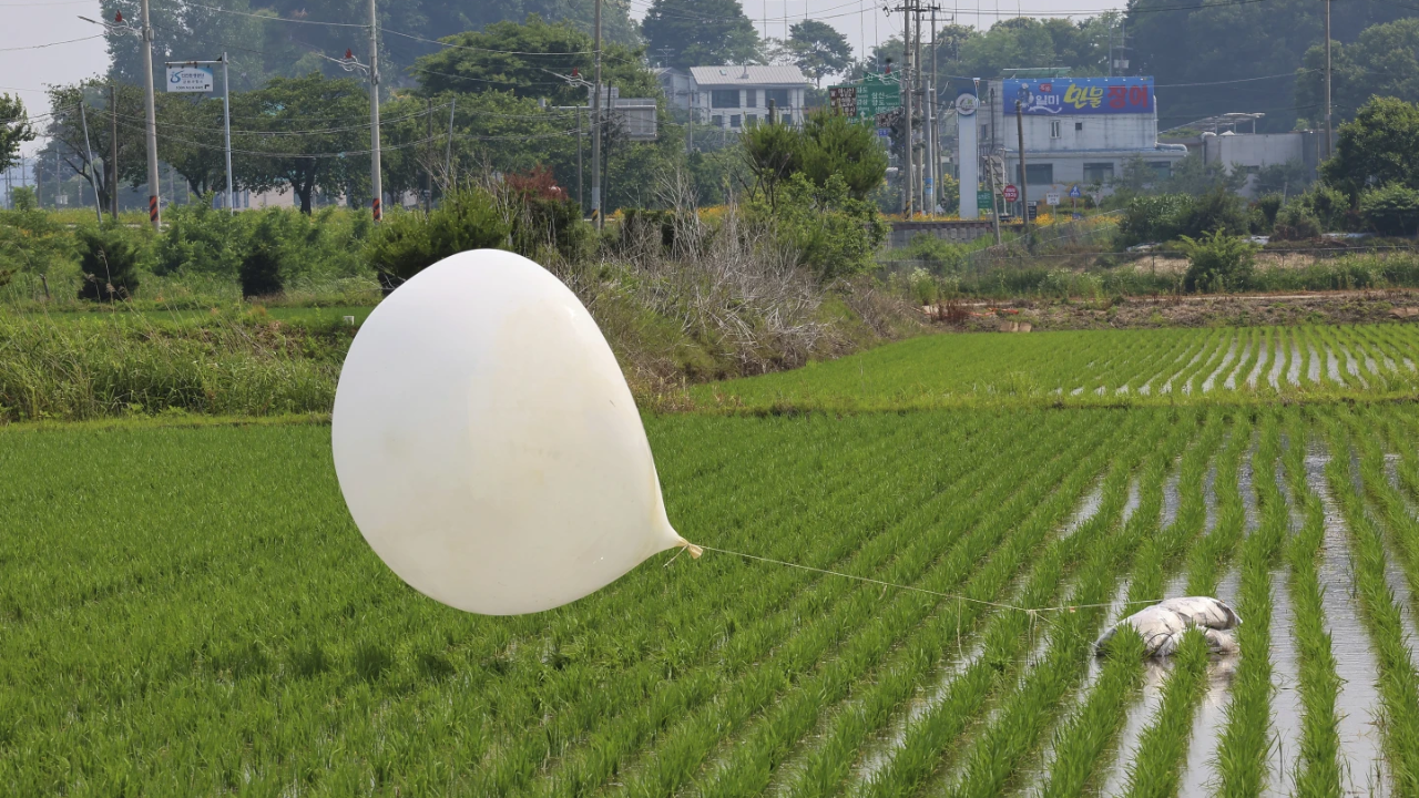 Balloon Presumably Sent By North Korea Seen In A South Korean Field In June