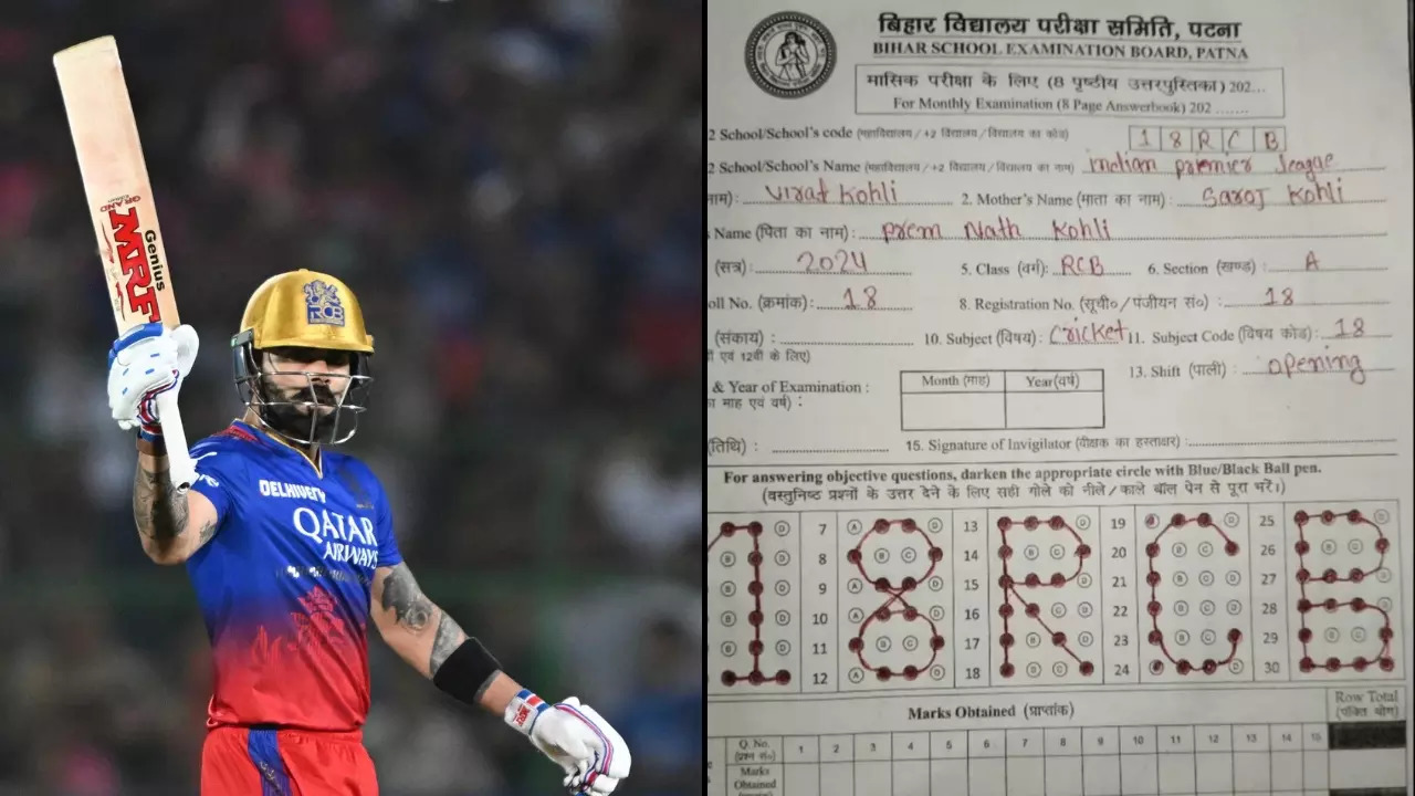 A Bihar school exam's answerbook as filled out by a Virat Kohli fan. | AP/Out Of Context Cricket