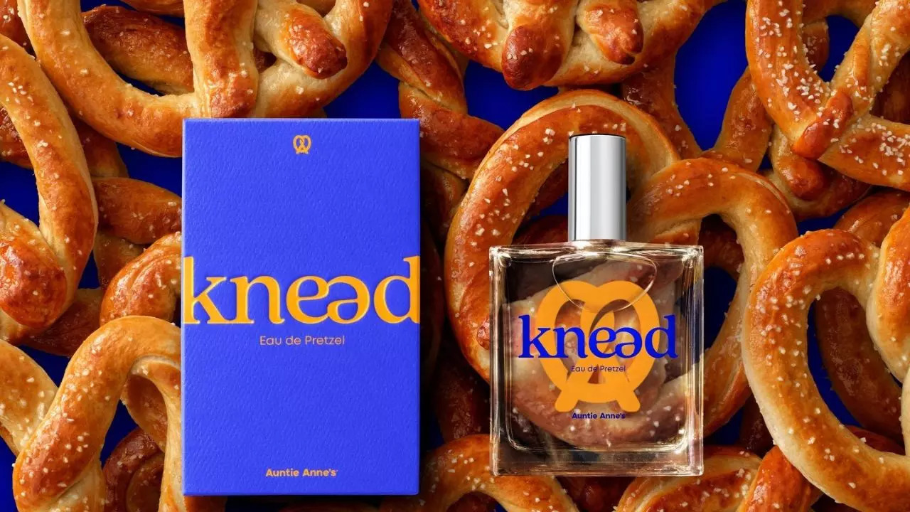 The pretzel-inspired perfume from American brand Auntie Anne: “An enticing scent should come with the warning that you will smell so good, people will want to eat it.”