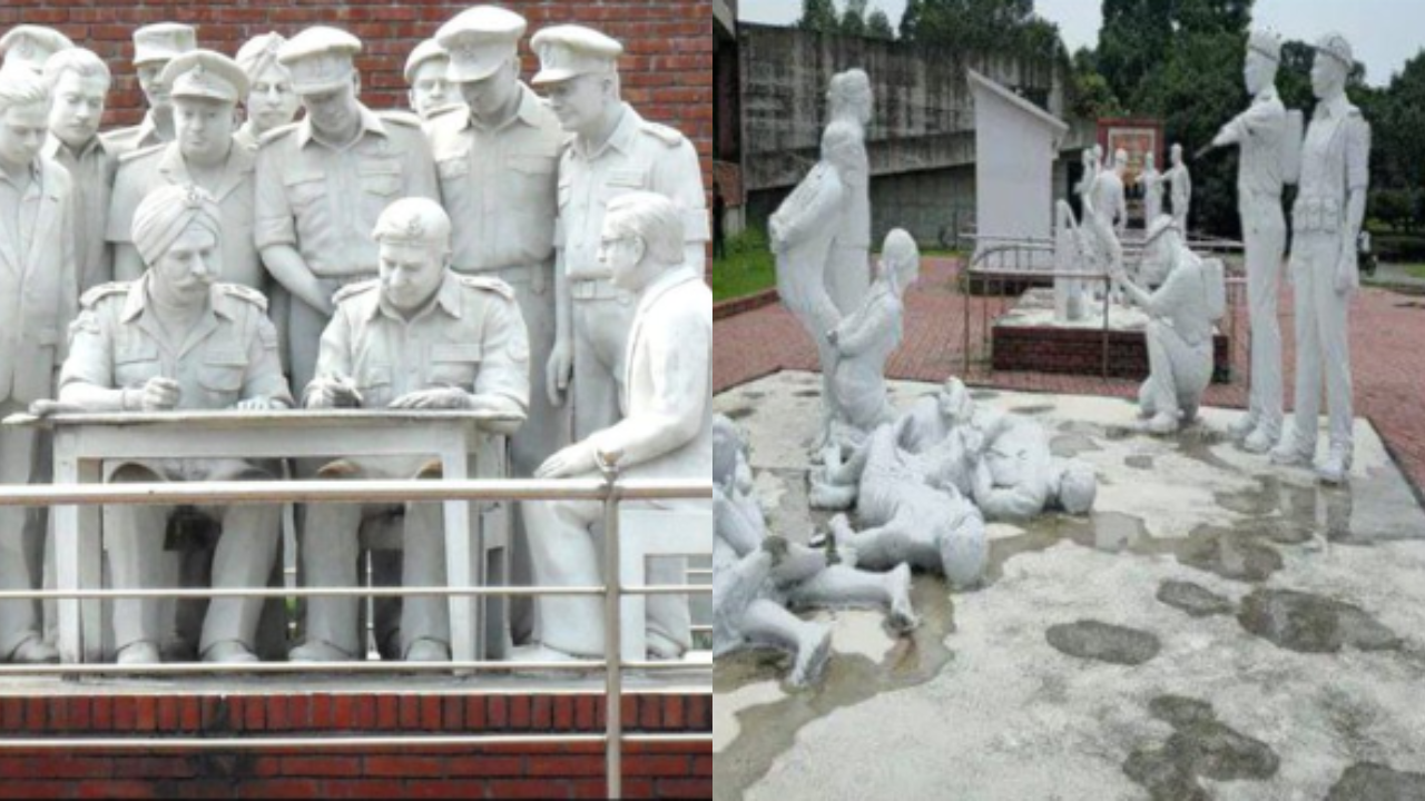 1971 Pakistan Army Surrender Statue Vandalised