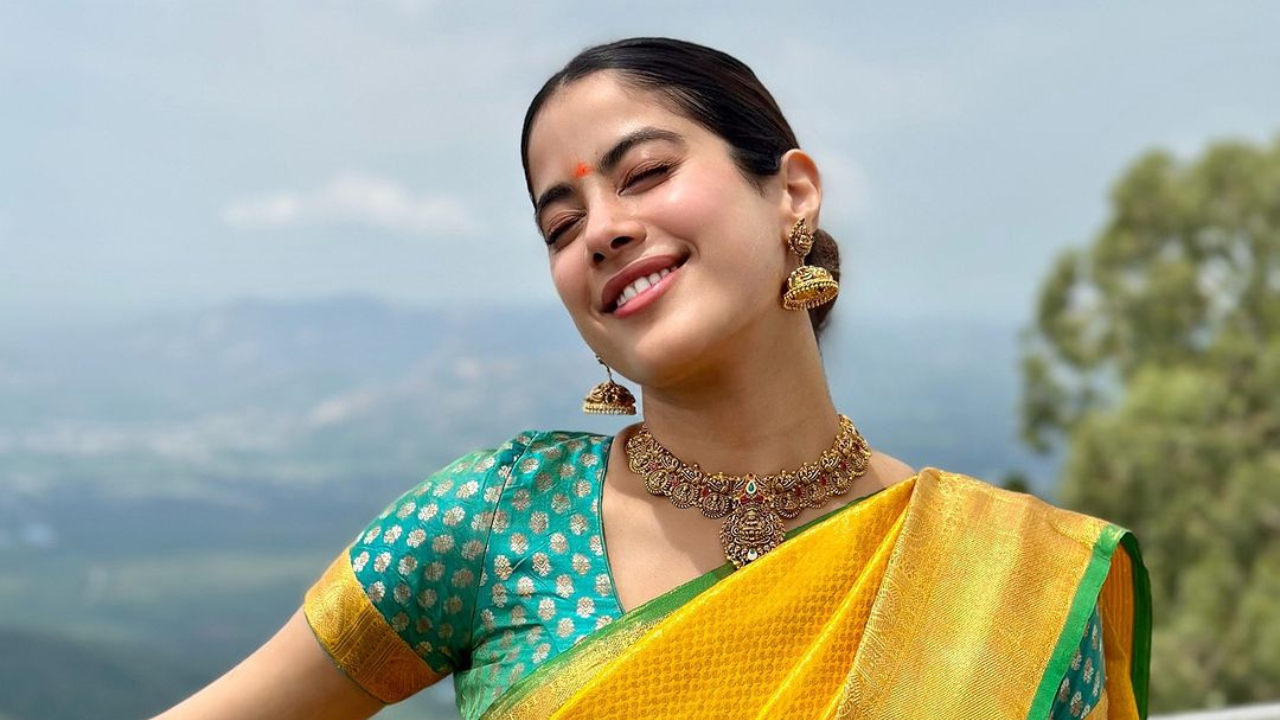 Janhvi Kapoor in South Indian half saree