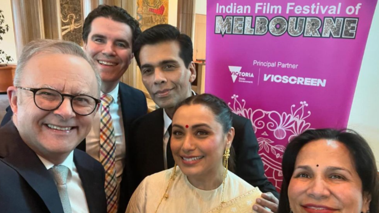 Rani Mukerjee, Karan Johar Pose For Selfie With Australian PM Anthony Albanese. See Pic