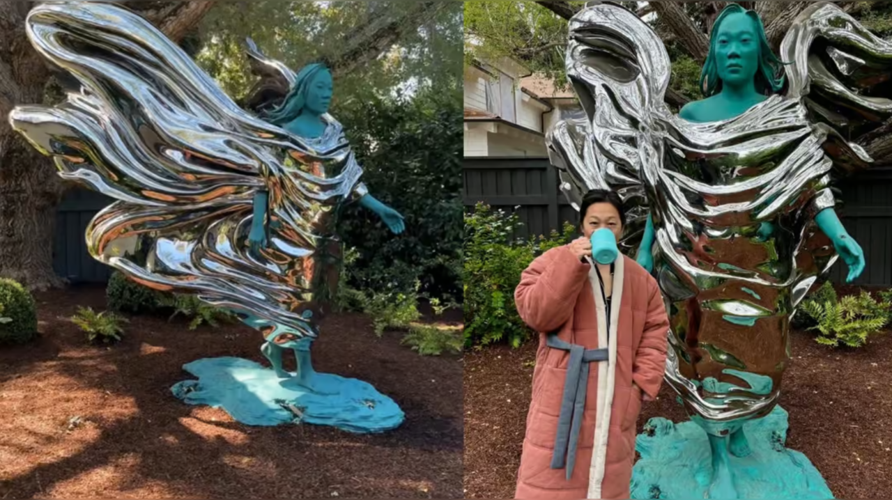 Zuckerberg Installs Sculpture Of His Wife Priscilla Chan