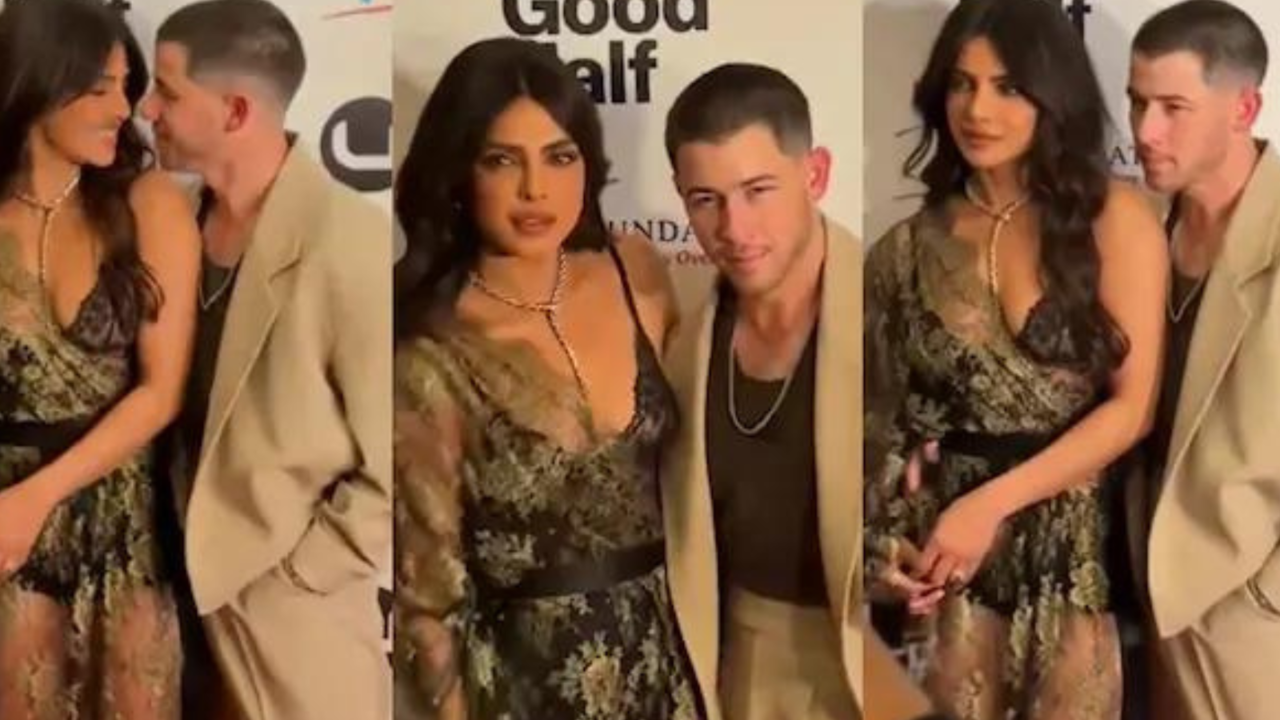 Priyanka Chopra Dazzles In Black Lacy Bodysuit With Nick Jonas At The Good Half Premiere