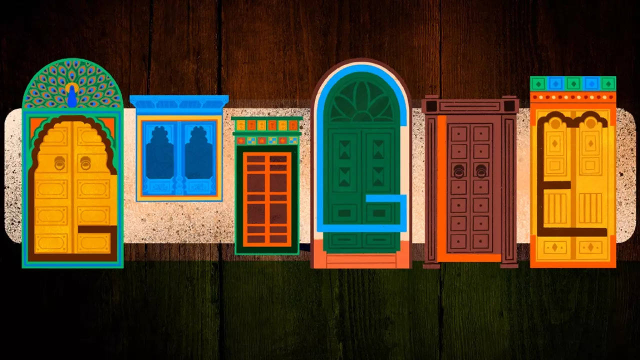 The 78th Independence Day artwork showcases the diversity of Indian architecture. | Google Doodles